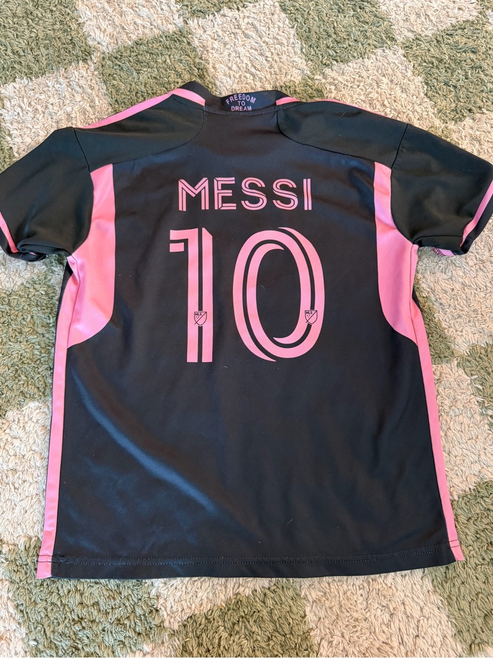 adidas Black Pink Messi #10 Kids Soccer Jersey